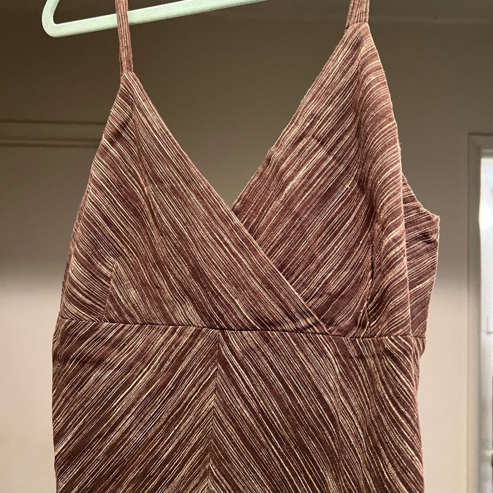 Old Navy Brown and White Striped Dress